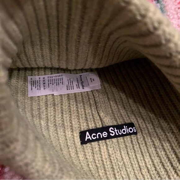 NWT Acne Studios Neon Green Beanie O/S - Picture 6 of 10